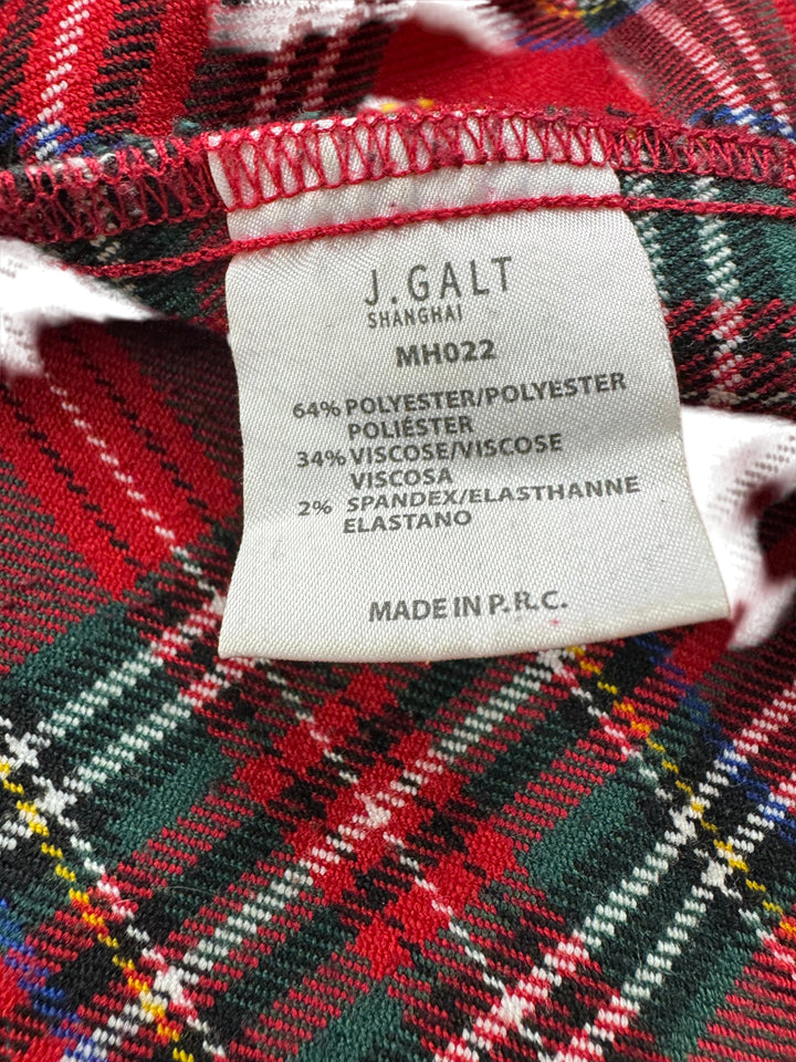 J. Galt Red Tartan Pleated Skirt - XS - Think Vintage