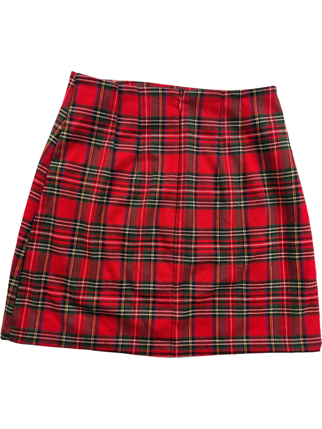 J. Galt Red Tartan Pleated Skirt - XS - Think Vintage ltd
