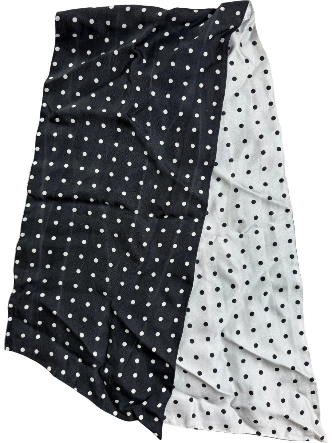 Jacqmar Black and White Polka Dot Scarf - Think Vintage ltd