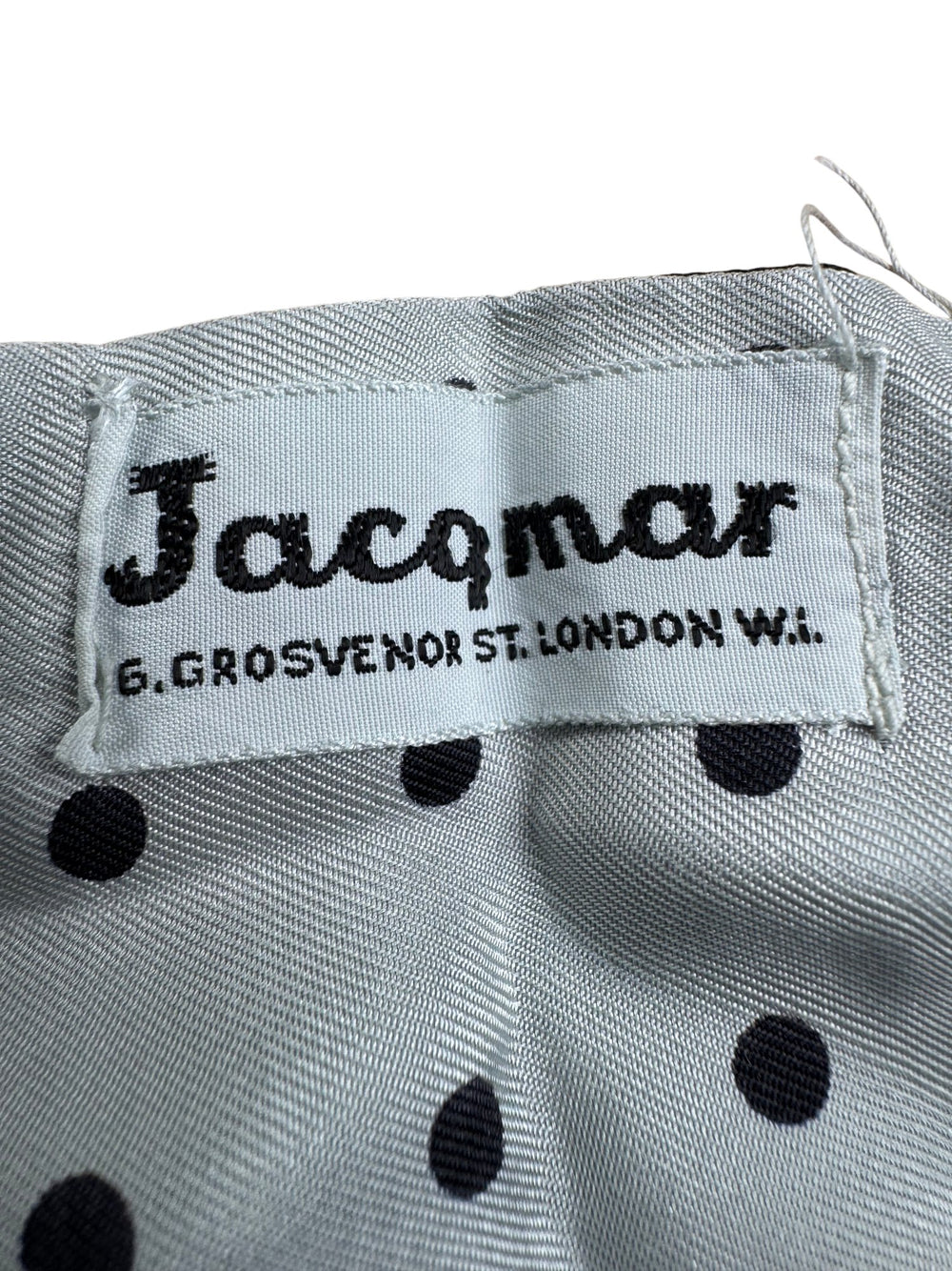 Jacqmar Black and White Polka Dot Scarf - Think Vintage ltd