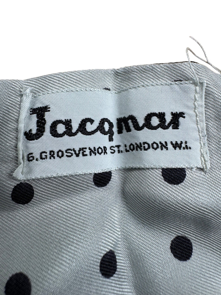 Jacqmar Black and White Polka Dot Scarf - Think Vintage ltd