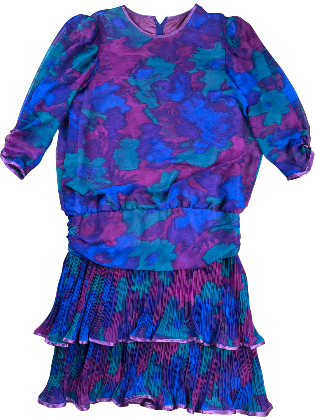 Jacques Vert Colourful Floral Dress - M - Think Vintage ltd