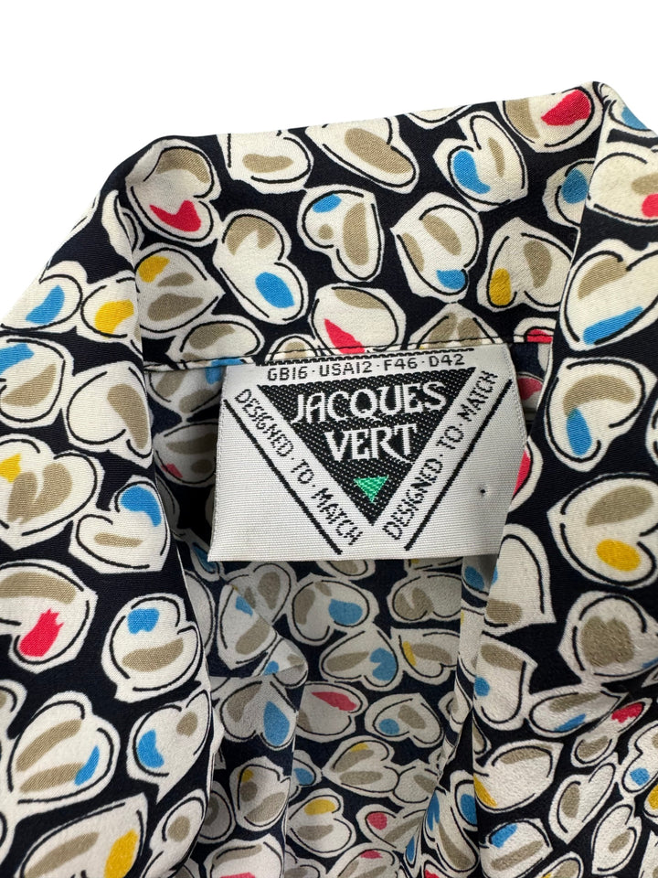 Jacques Vert Patterned Short Sleeved Blouse - L/XL