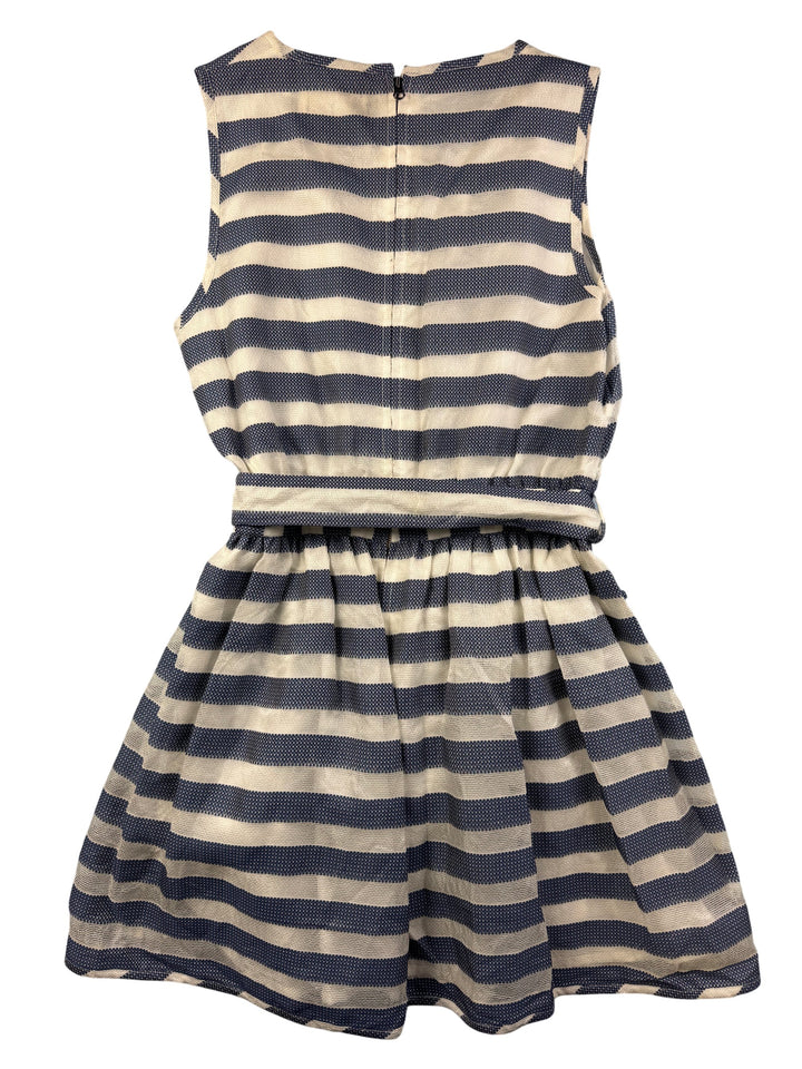 Jaeger Boutique Striped Sleeveless Dress - M - Think Vintage Online Ltd