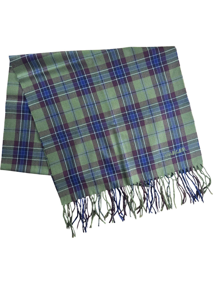 Jaeger Plaid Fringed Scarf