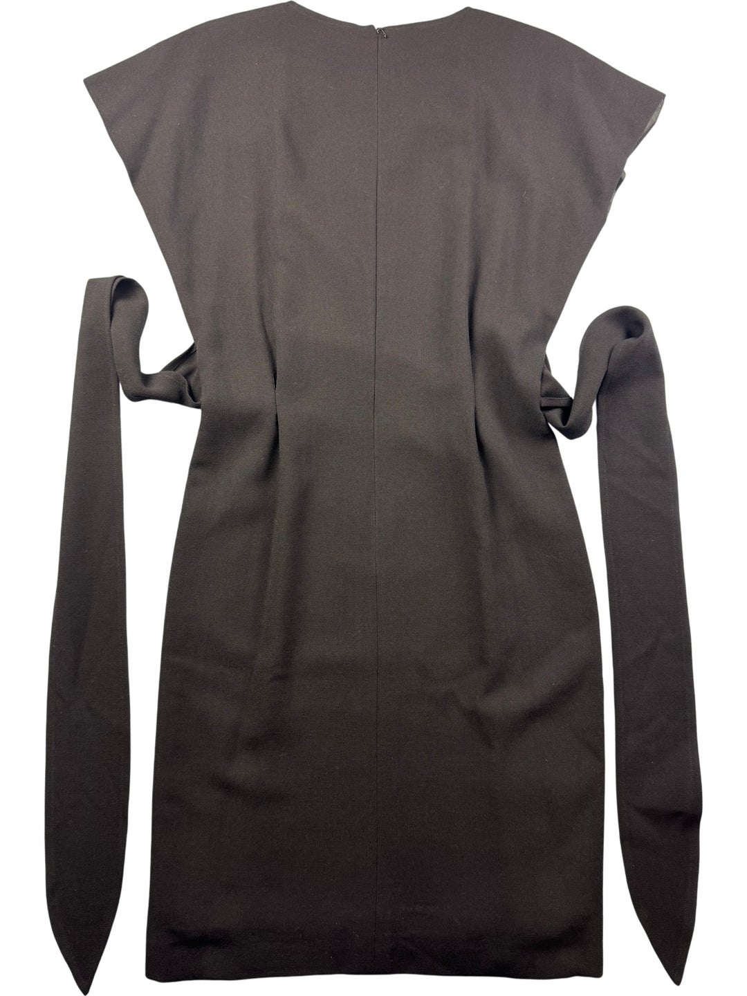 Jaeger Wool Black Short Sleeve Dress - M - Think Vintage Online Ltd