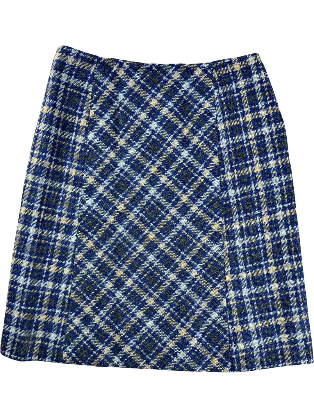 Jaeger Wool Plaid Skirt - W28 - Think Vintage ltd