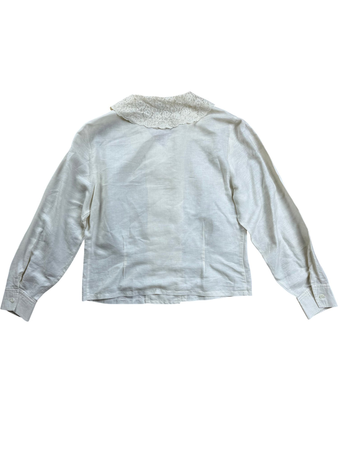 Jake Lace Collar Double Breasted Blouse - M - Think Vintage ltd