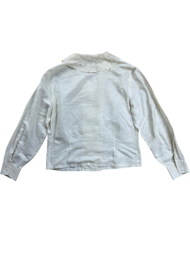 Jake Lace Collar Double Breasted Blouse - M - Think Vintage ltd