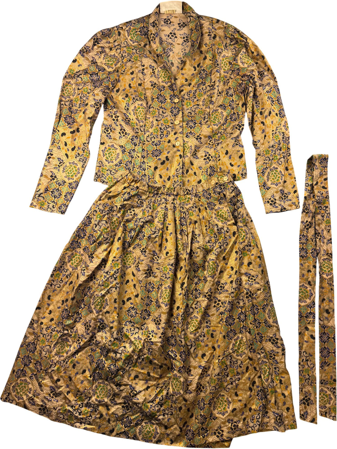 Jake London Two-Piece Patterned Dress - M - Think Vintage ltd