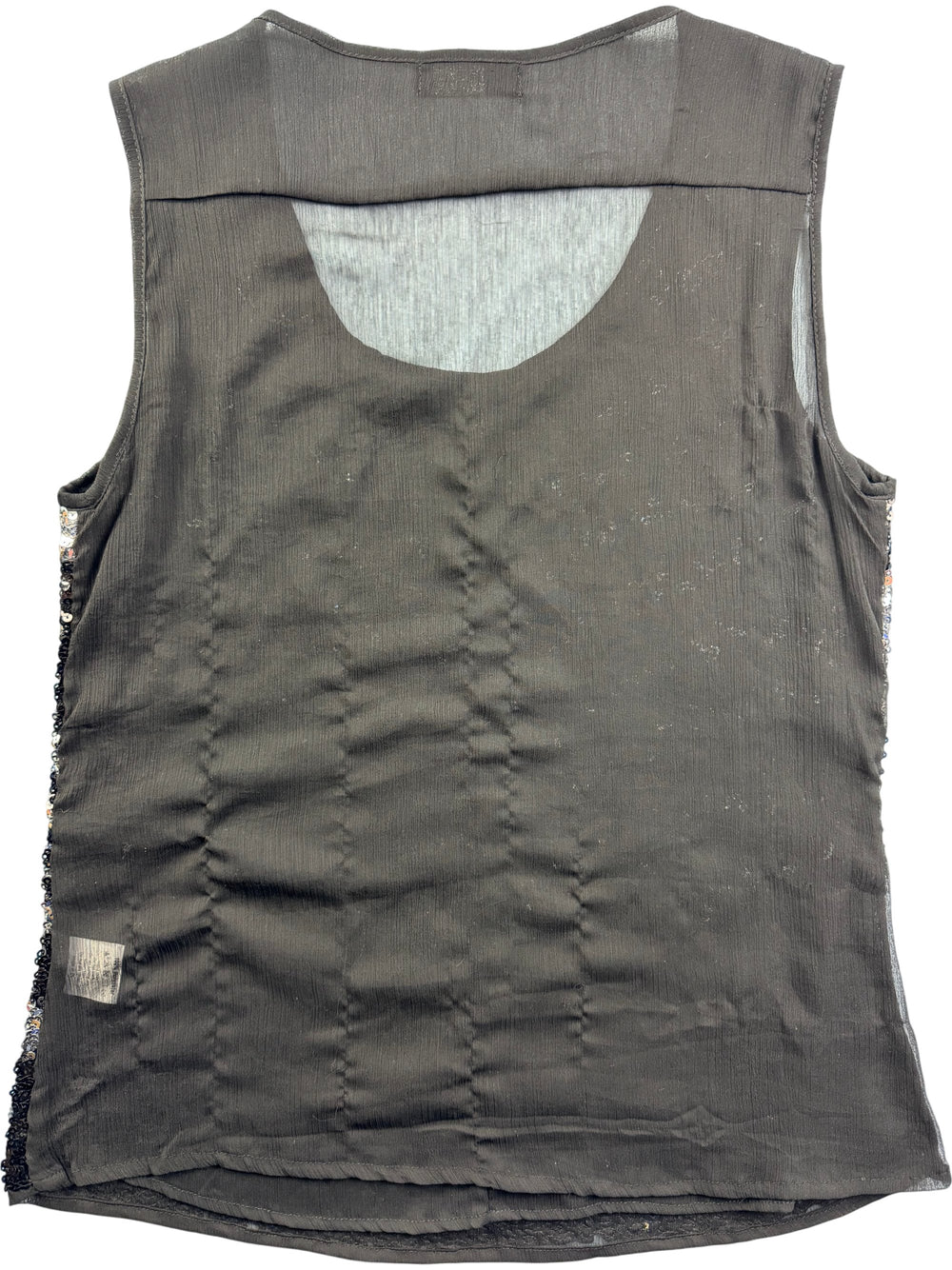 Jane Norman Sequined Black Tank Top - M - Think Vintage ltd