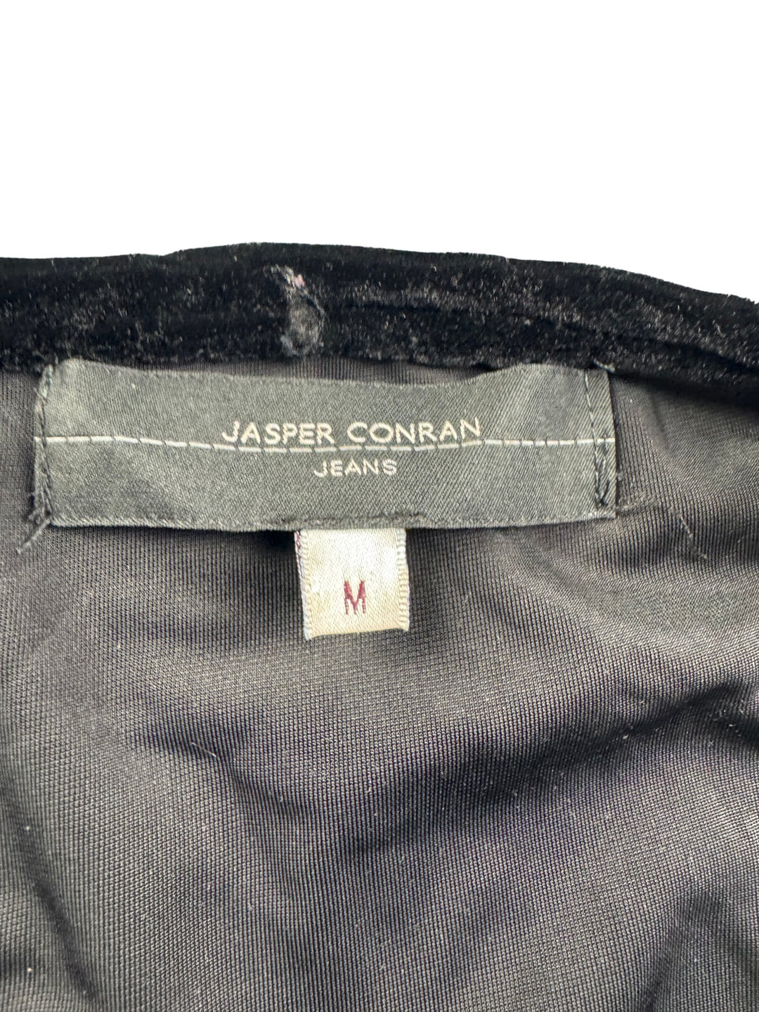 Jasper Conran Black Velvet Top - S - Think Vintage