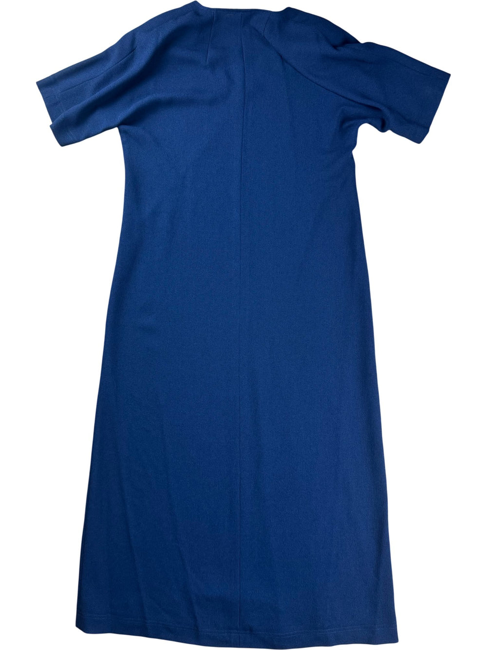 Jean Muir Blue V-Neck Dress - M - Think Vintage ltd