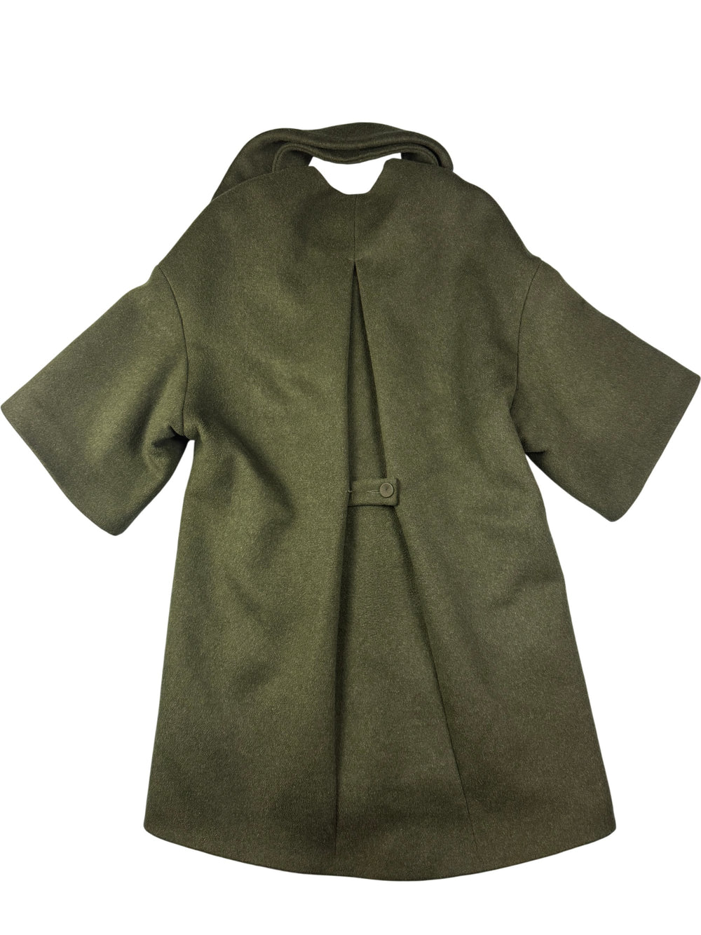 Jean-Pierre Braganza Olive Wool Overcoat - M - Think Vintage