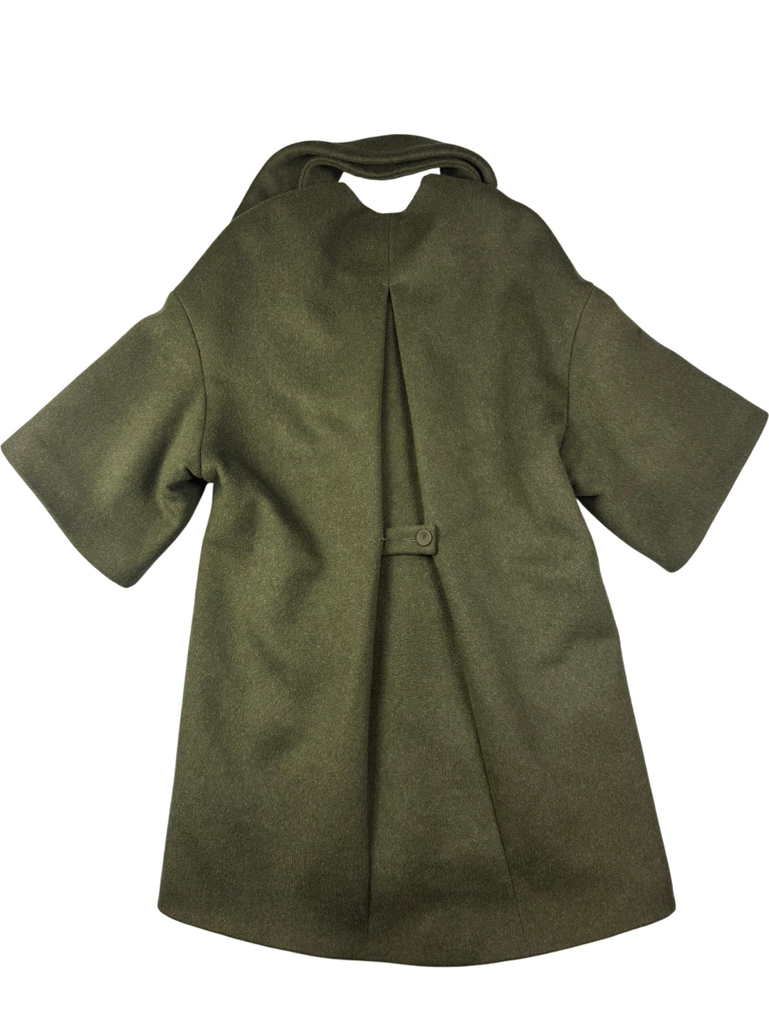 Jean-Pierre Braganza Olive Wool Overcoat - M - Think Vintage ltd