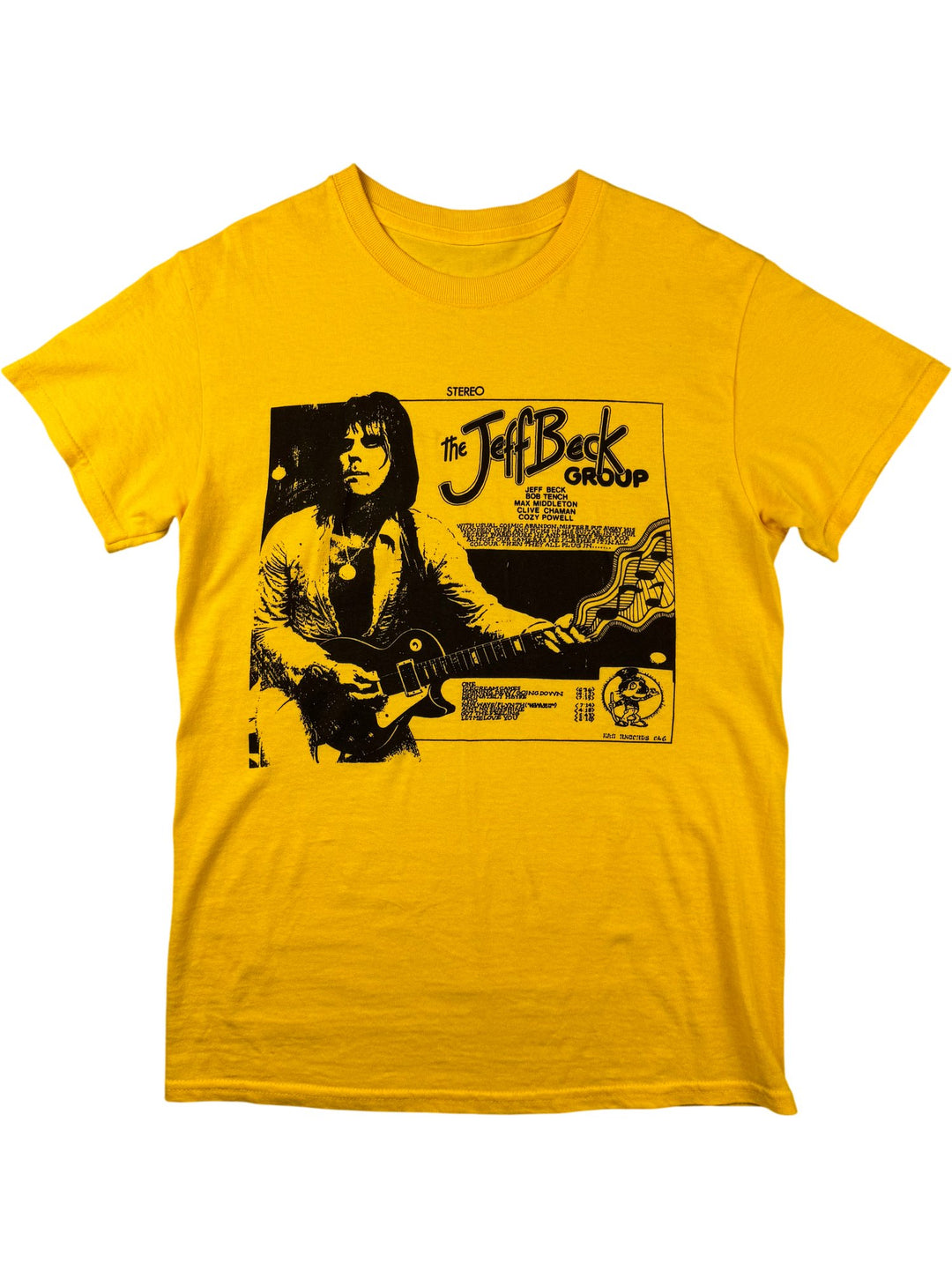 Jeff Beck Group Yellow Graphic T-Shirt - M/L - Think Vintage ltd