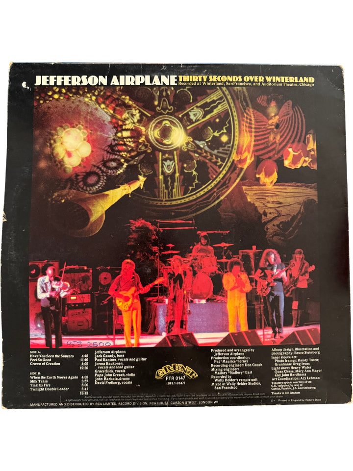 Jefferson Airplane Thirty Seconds Over Winterland Vinyl - Fair - Think Vintage ltd