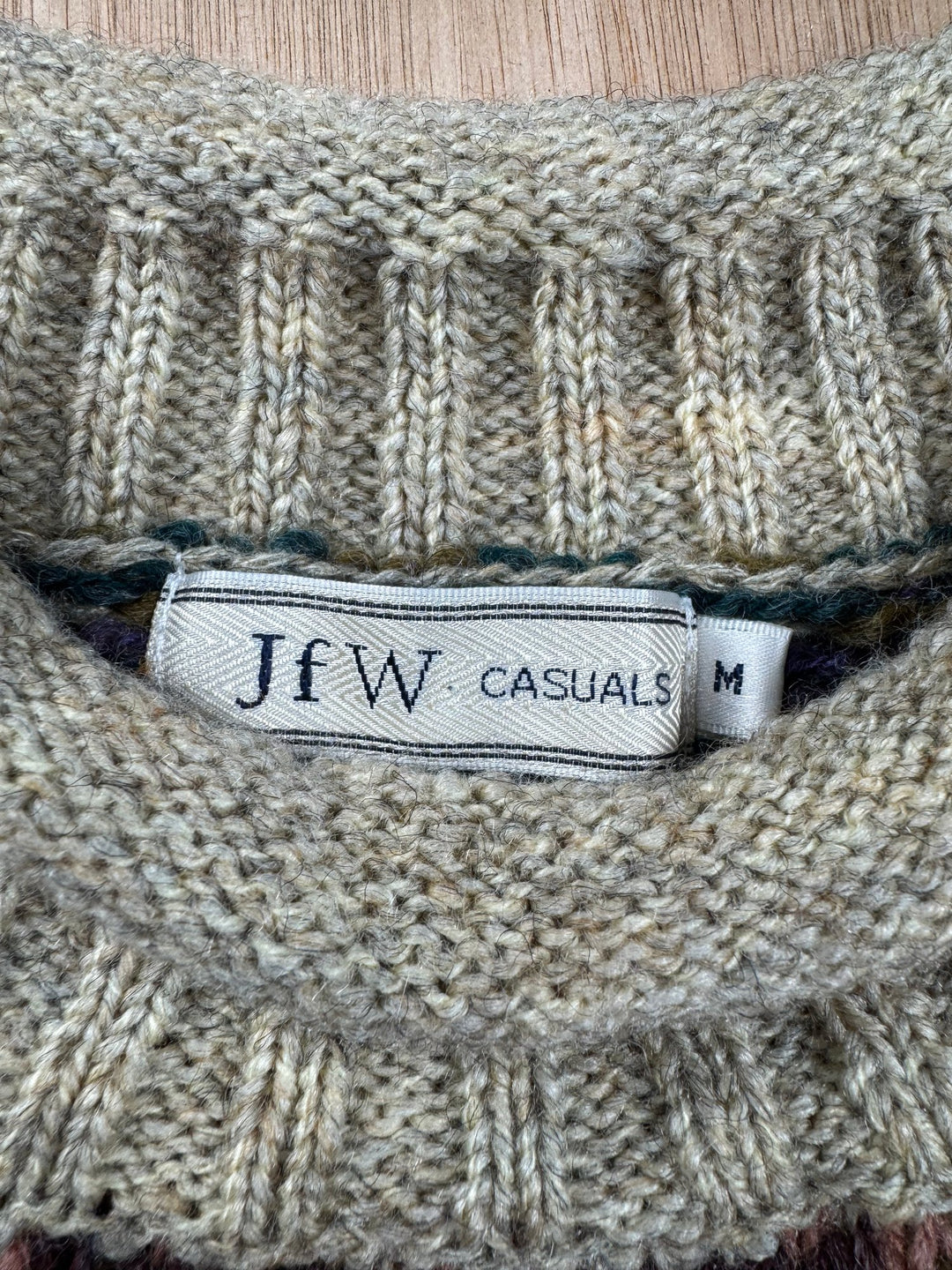 JfW Casuals Multi-Colour Patterned Sweater - L - Think Vintage ltd