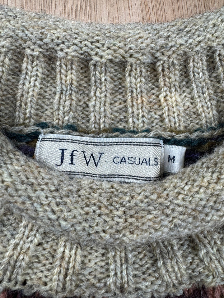 JfW Casuals Multi-Colour Patterned Sweater - L - Think Vintage ltd