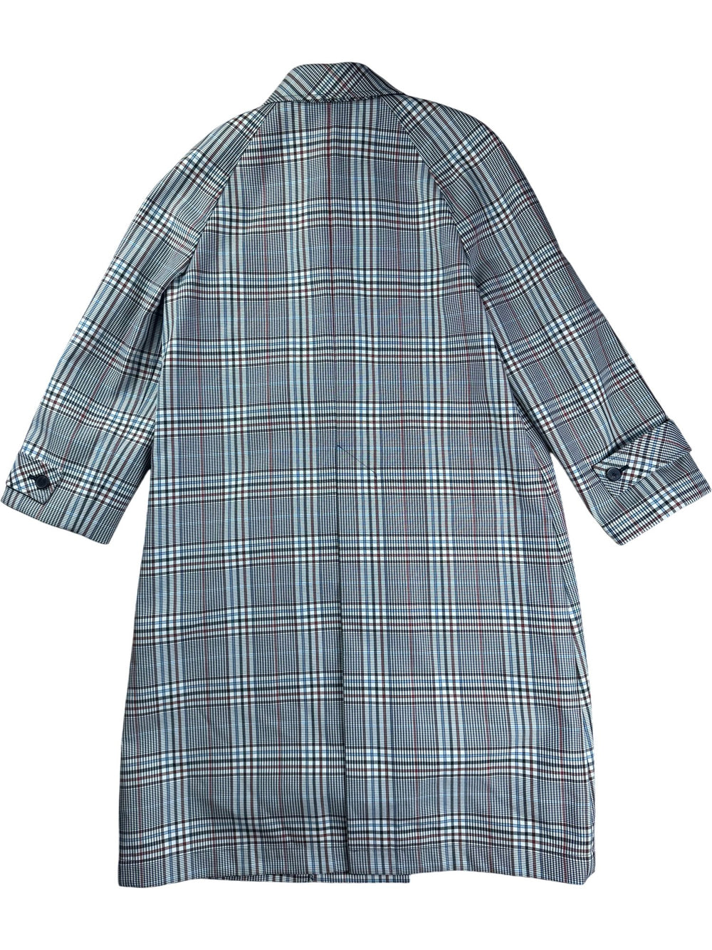 Jigsaw Plaid Trench Coat - M - Think Vintage ltd