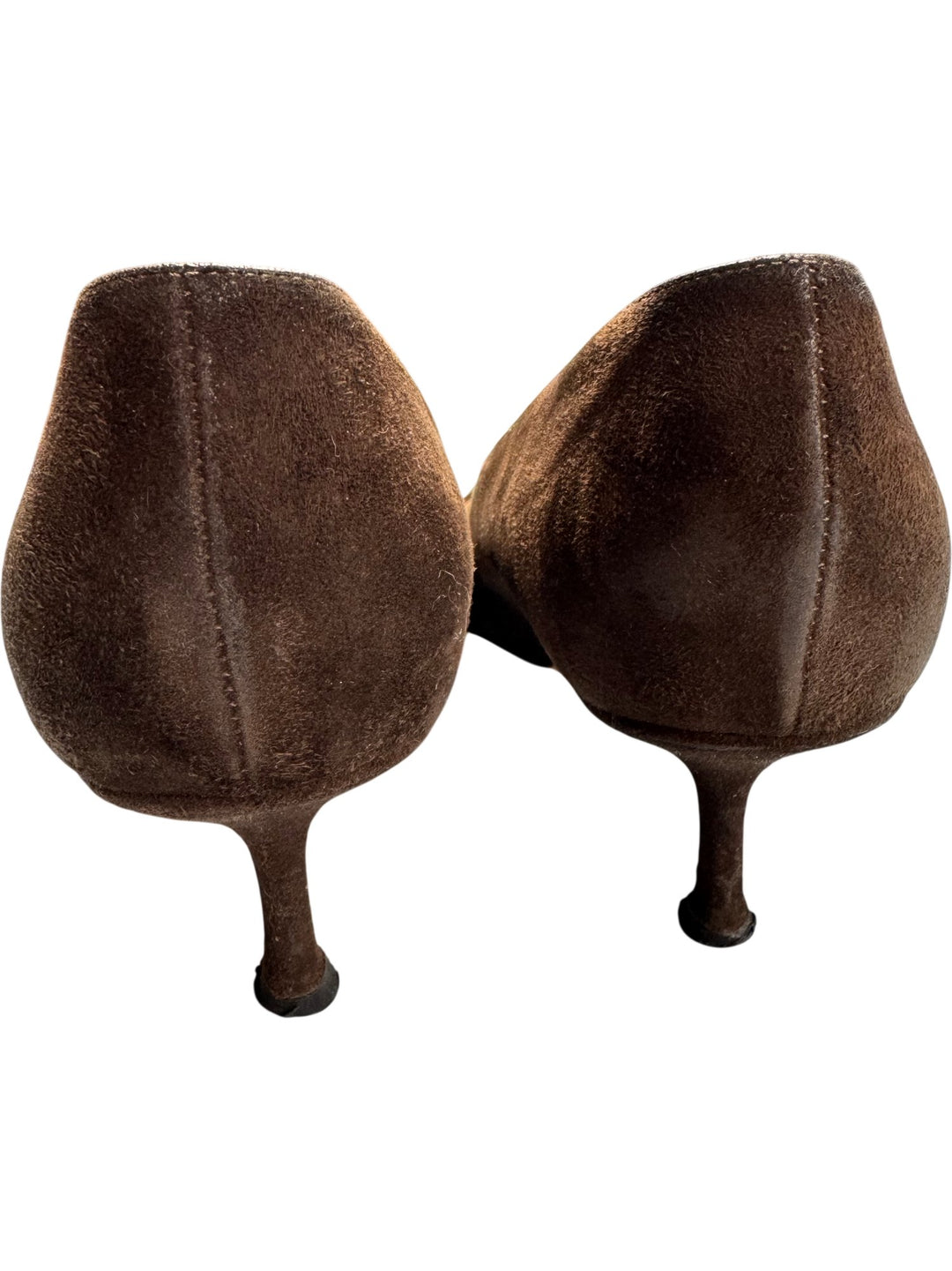 Jimmy Choo Brown Suede Heels - 6.5 - Think Vintage ltd