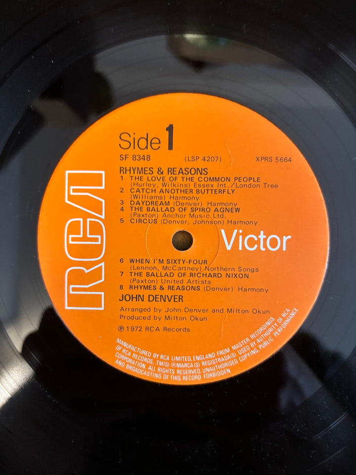 John Denver Rhymes And Reasons Vinyl Record - Good - Think Vintage ltd