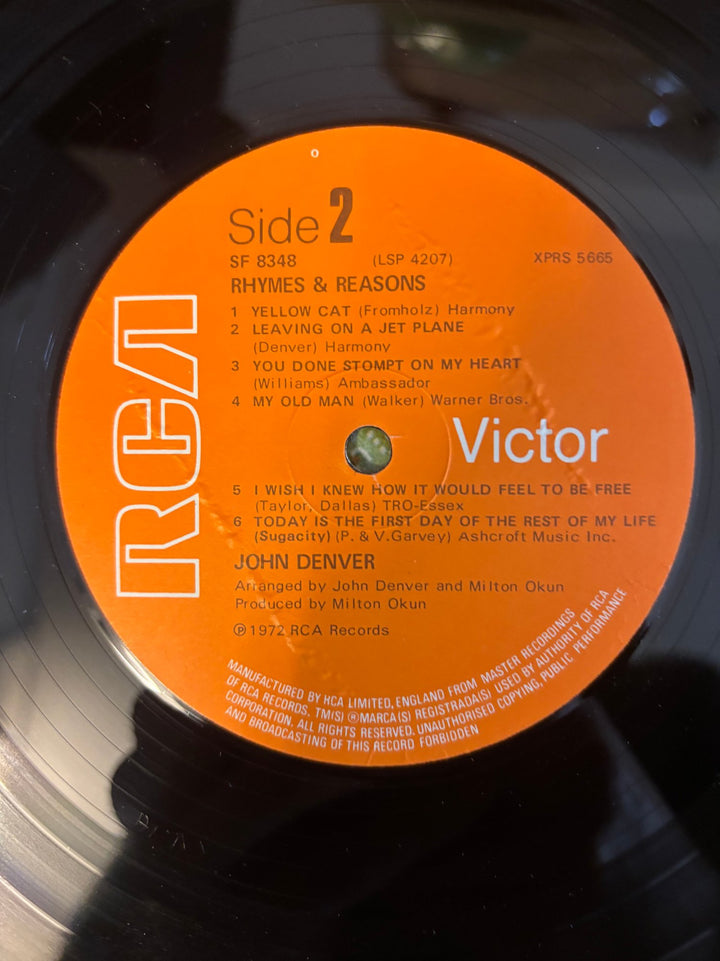 John Denver Rhymes And Reasons Vinyl Record - Good - Think Vintage ltd