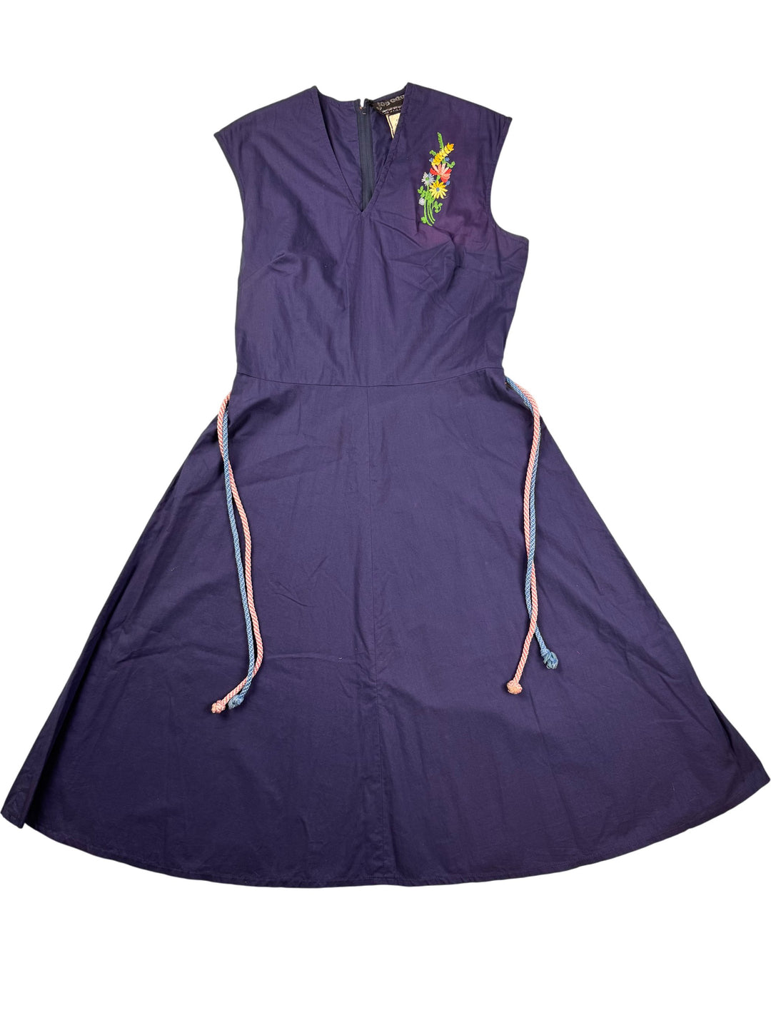 Jon Adams Sleeveless Dress with Embroidery - M - Think Vintage Online Ltd
