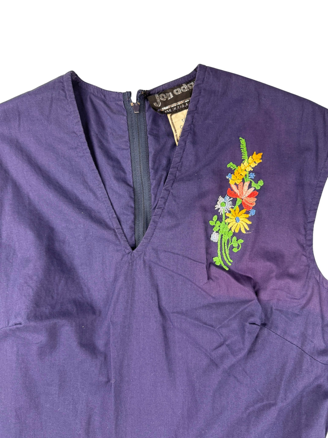 Jon Adams Sleeveless Dress with Embroidery - M - Think Vintage Online Ltd