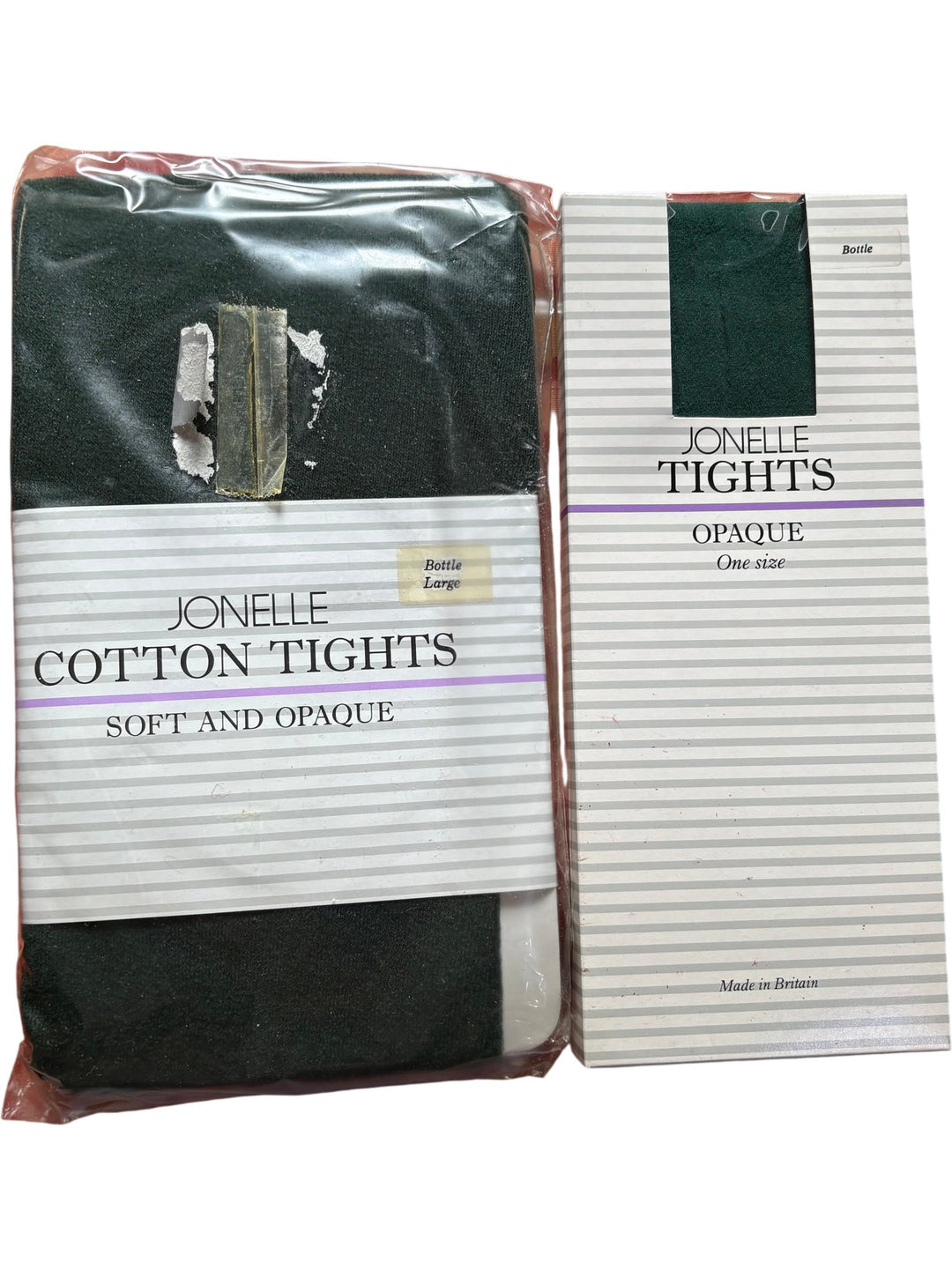 Jonelle Bottle Green Cotton Tights - Think Vintage ltd