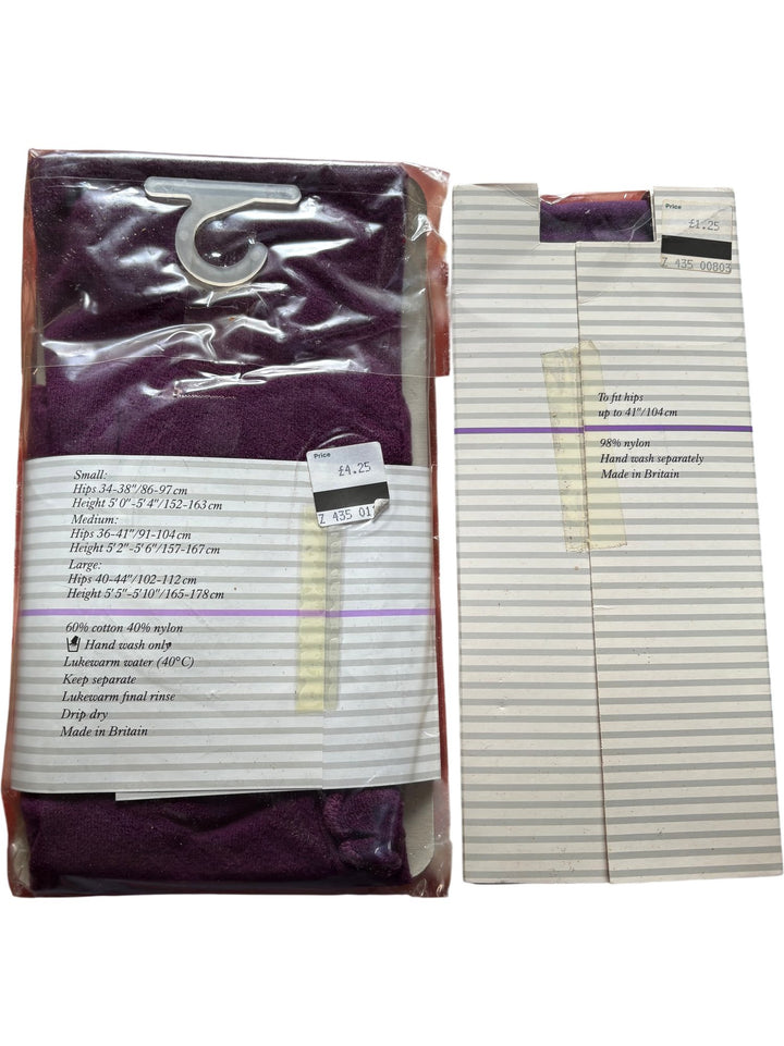 Jonelle Cotton Tights Grape - Think Vintage ltd