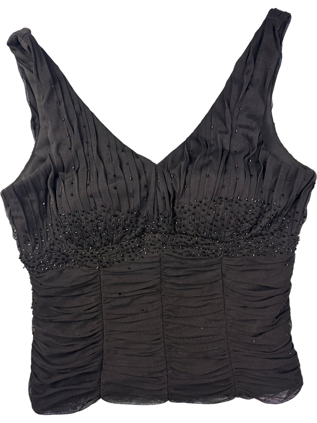 Joseph Ribkoff Black Ruched Tank Top - XS/S - Think Vintage ltd