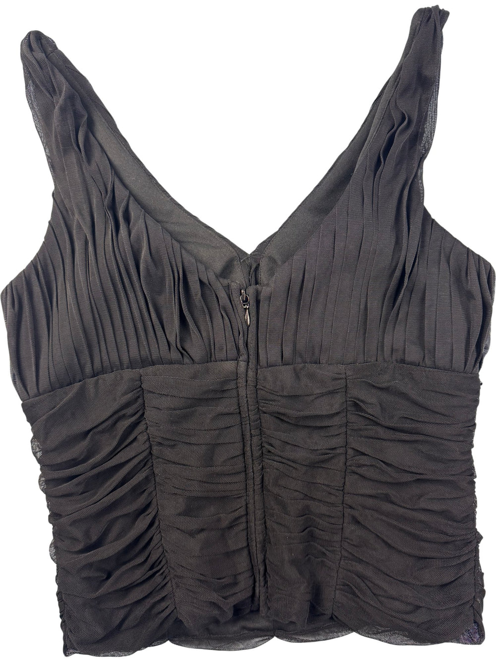Joseph Ribkoff Black Ruched Tank Top - XS/S - Think Vintage ltd