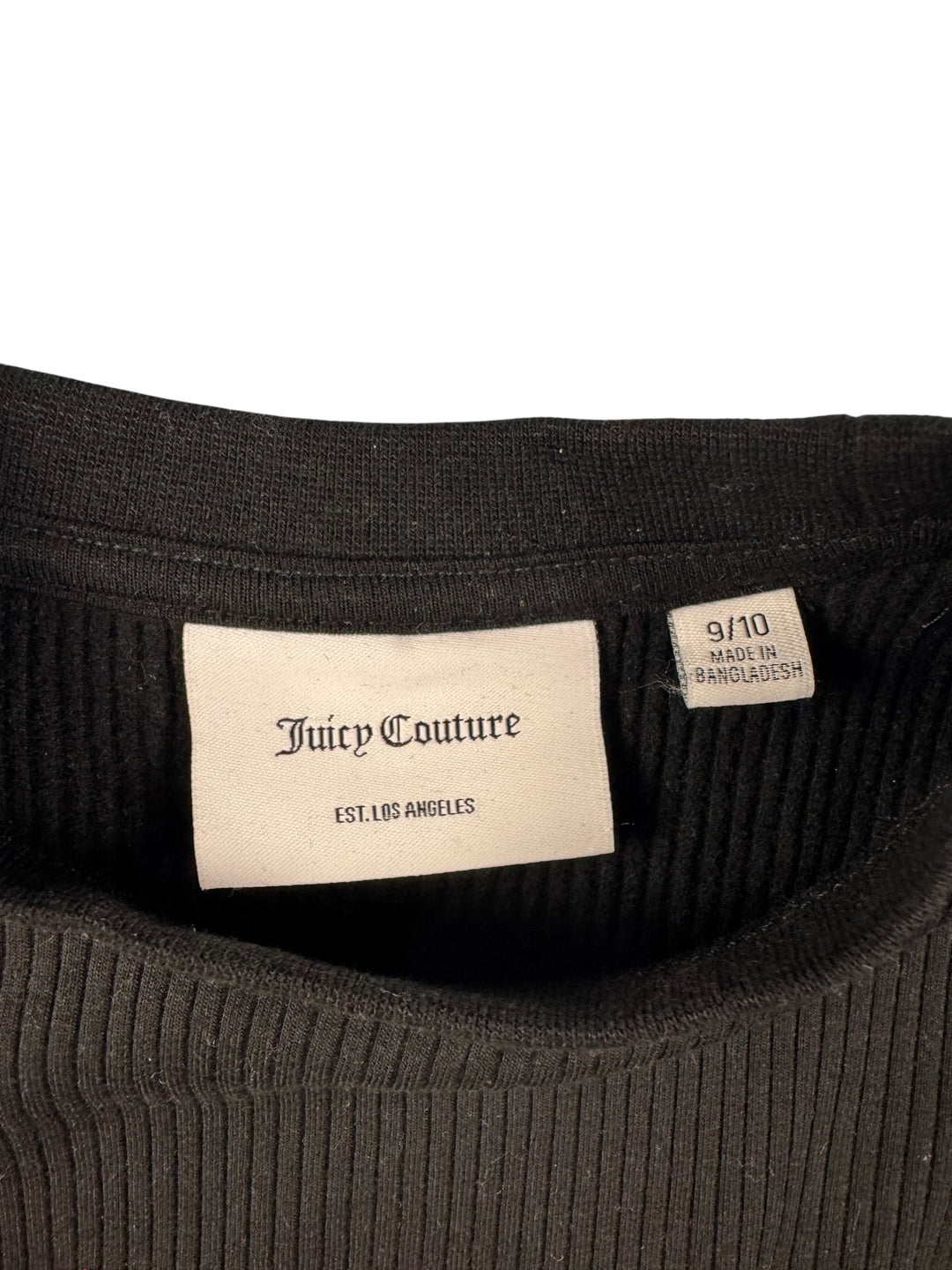 Juicy Couture Black Ribbed Dress - XS - Think Vintage Online Ltd