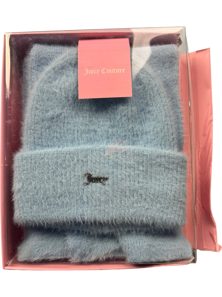 Juicy Couture Blue Beanie and Scarf Set - Think Vintage ltd