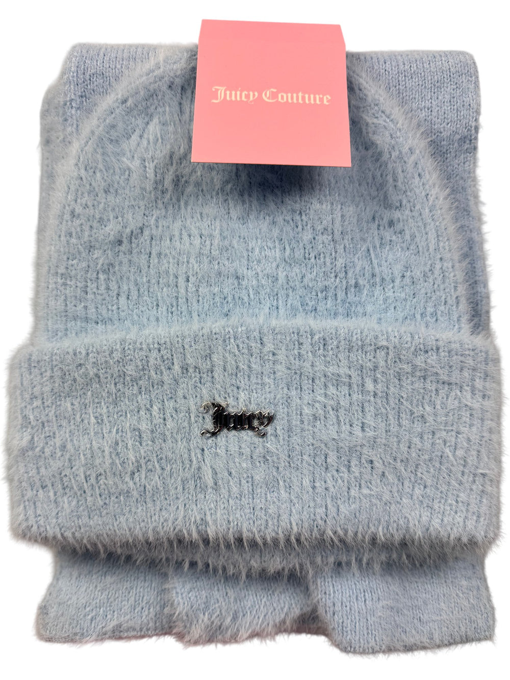 Juicy Couture Blue Beanie and Scarf Set - Think Vintage ltd