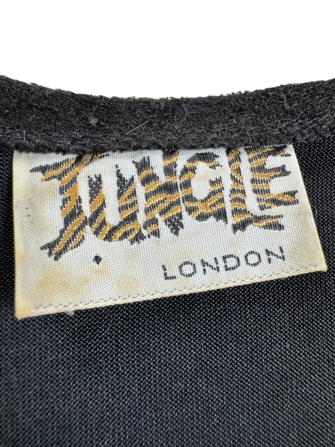 Jungle London Black Top with Chain Detail - M - Think Vintage ltd