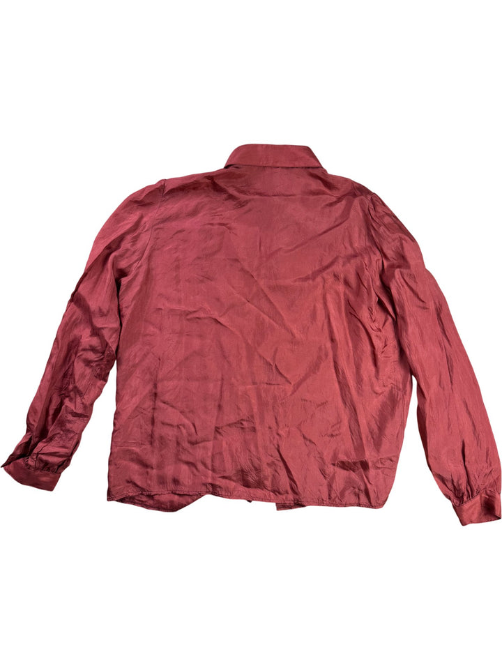 Justine Long Sleeved Silk Blouse - M - Think Vintage ltd