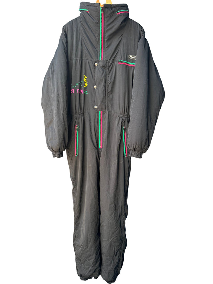 K-Way Art Fun Black Ski Suit - M - Think Vintage ltd