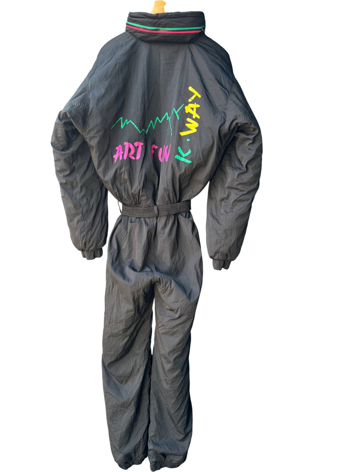 K-Way Art Fun Black Ski Suit - M - Think Vintage ltd