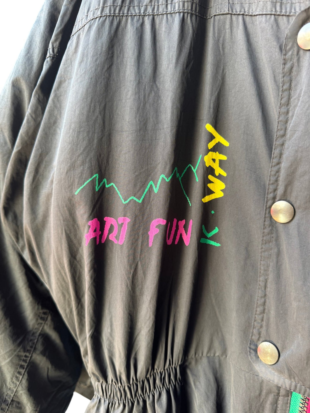 K-Way Art Fun Black Ski Suit - M - Think Vintage ltd