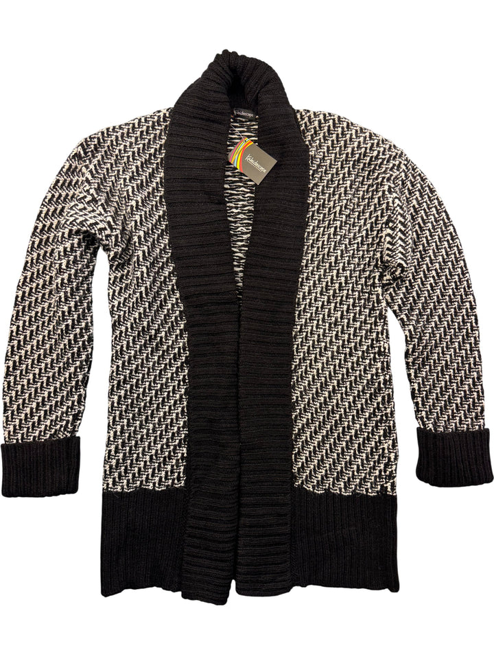 Kaleidoscope Black and White Acrylic Cardigan - XL