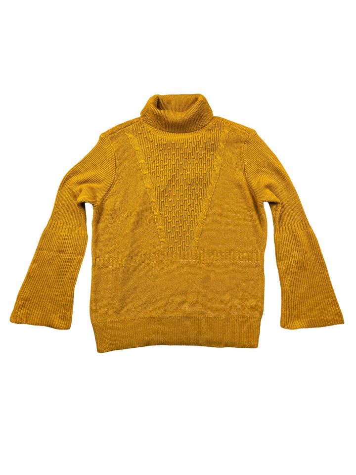 Kaleidoscope Textured Mustard Roll Neck Sweater - L