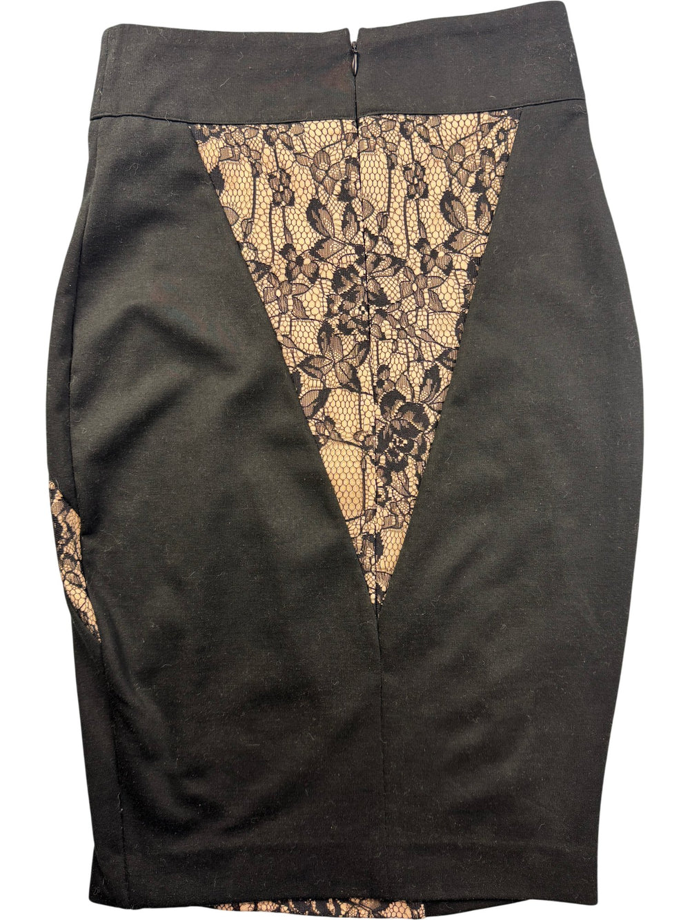 Kardashian Kollection Black Lace Panel Skirt - W26 - Think Vintage ltd