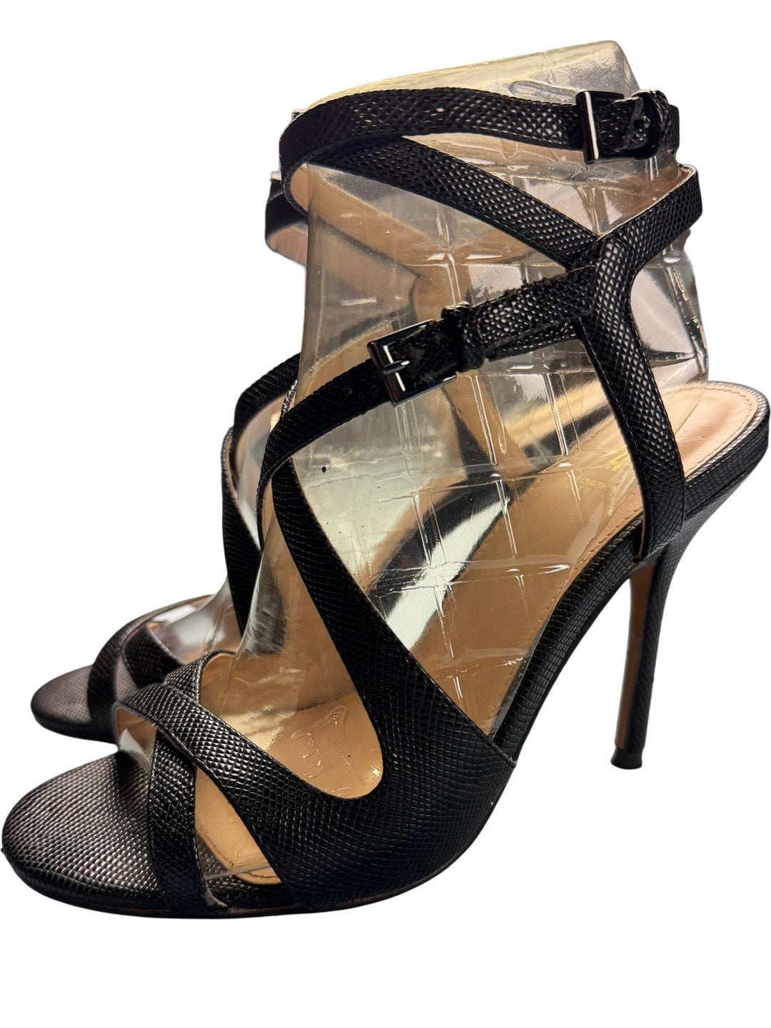 Kardashian Kollection Black Strappy High Heels - 4 - Think Vintage ltd