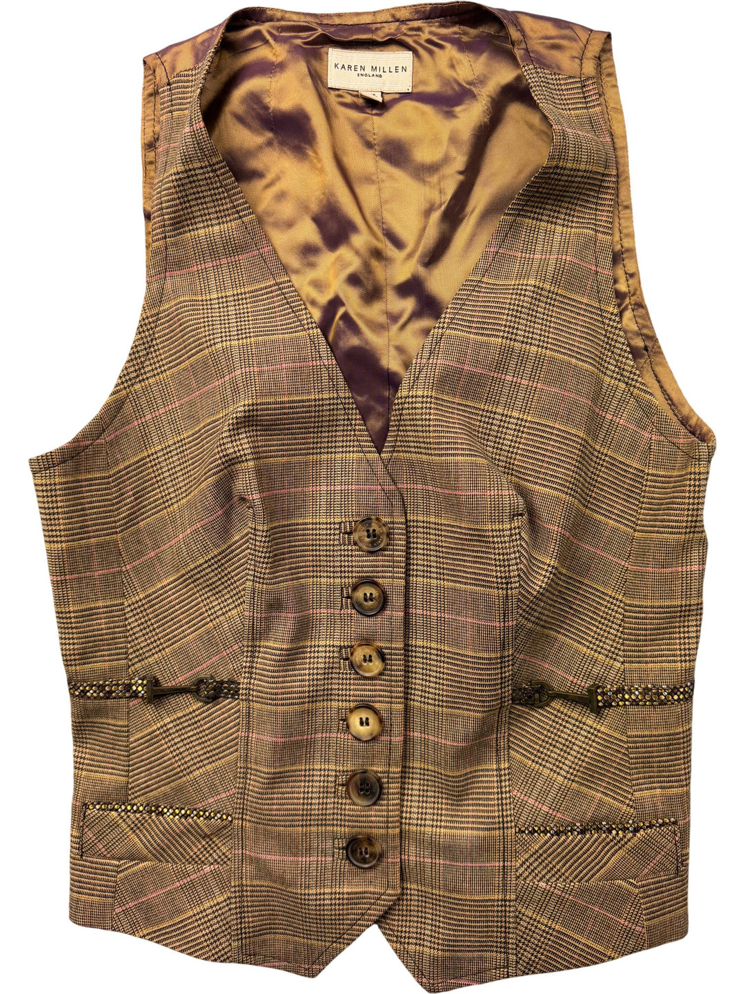 Karen Millen Checkered Waistcoat - S - Think Vintage ltd