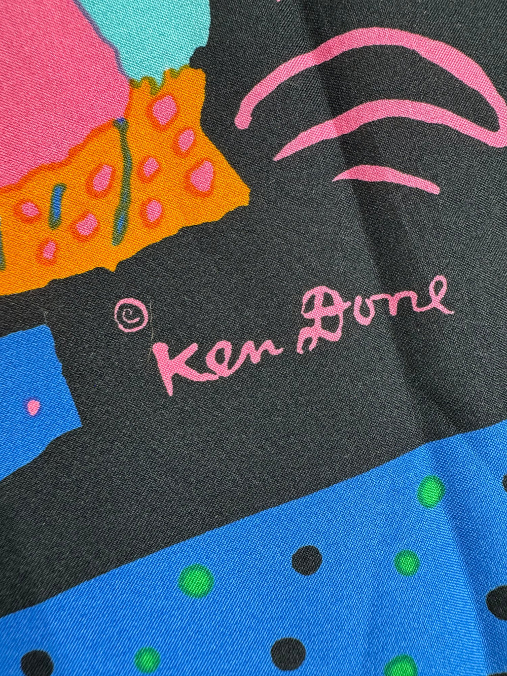 Ken Done Multicolor Square Scarf - Think Vintage ltd