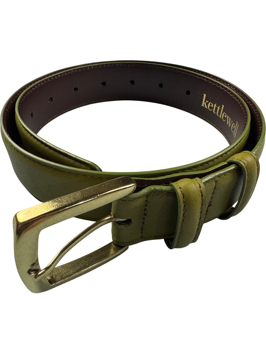 Kettlewell Olive Leather Belt - Think Vintage ltd