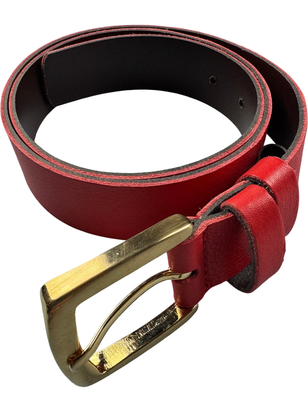 Kettlewell Red Leather Belt - Think Vintage ltd