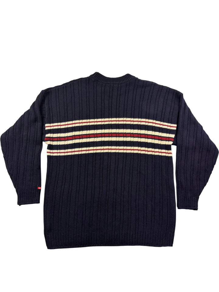 Kickers Navy Striped Sweater - XL - Think Vintage